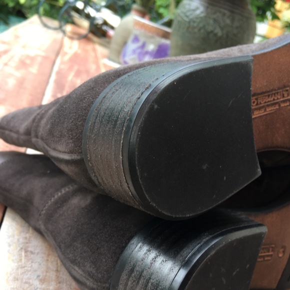 Alberto Fermani Olive Brown Suede Ankle Boots Booties - Picture 10 of 12